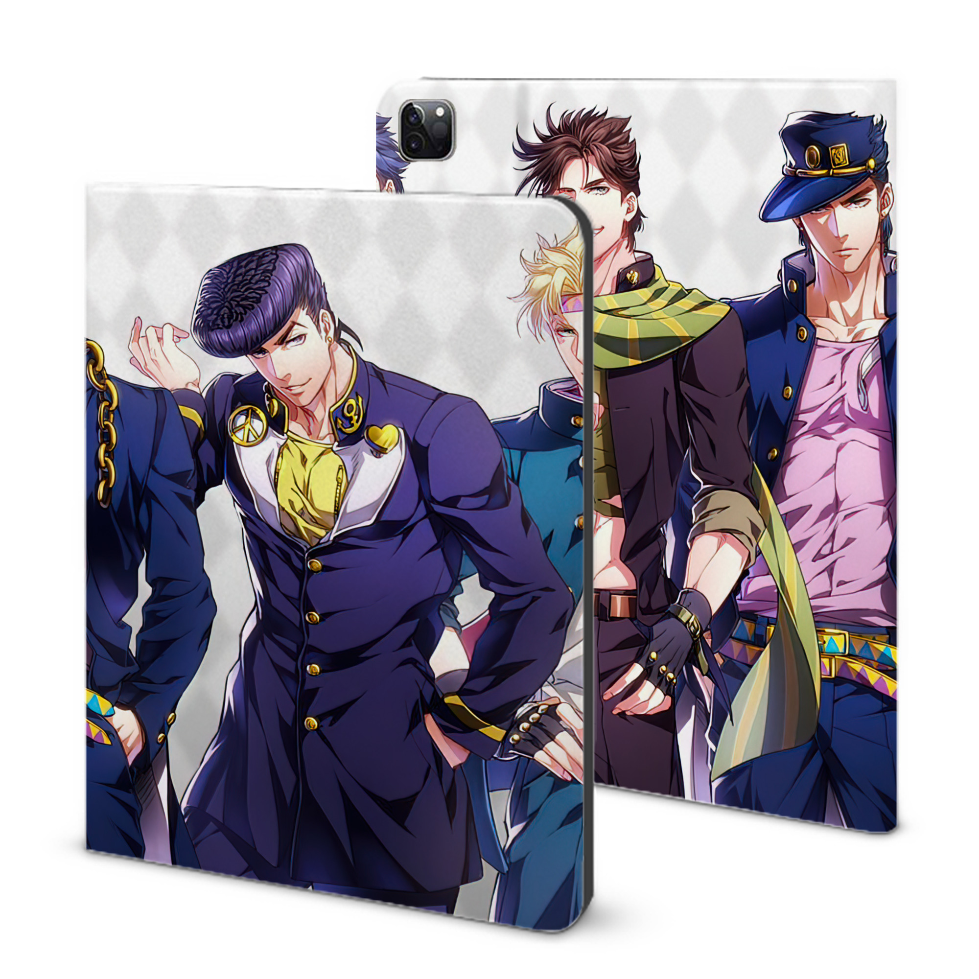 （画像用） ジョジョの奇妙な冒険 JoJo's Bizarre Adventure IPad ケース ブック型 PUレザー TPU 耐衝撃 軽量 薄型 ペン収納なし 全面保護 IPad 各モデル対応